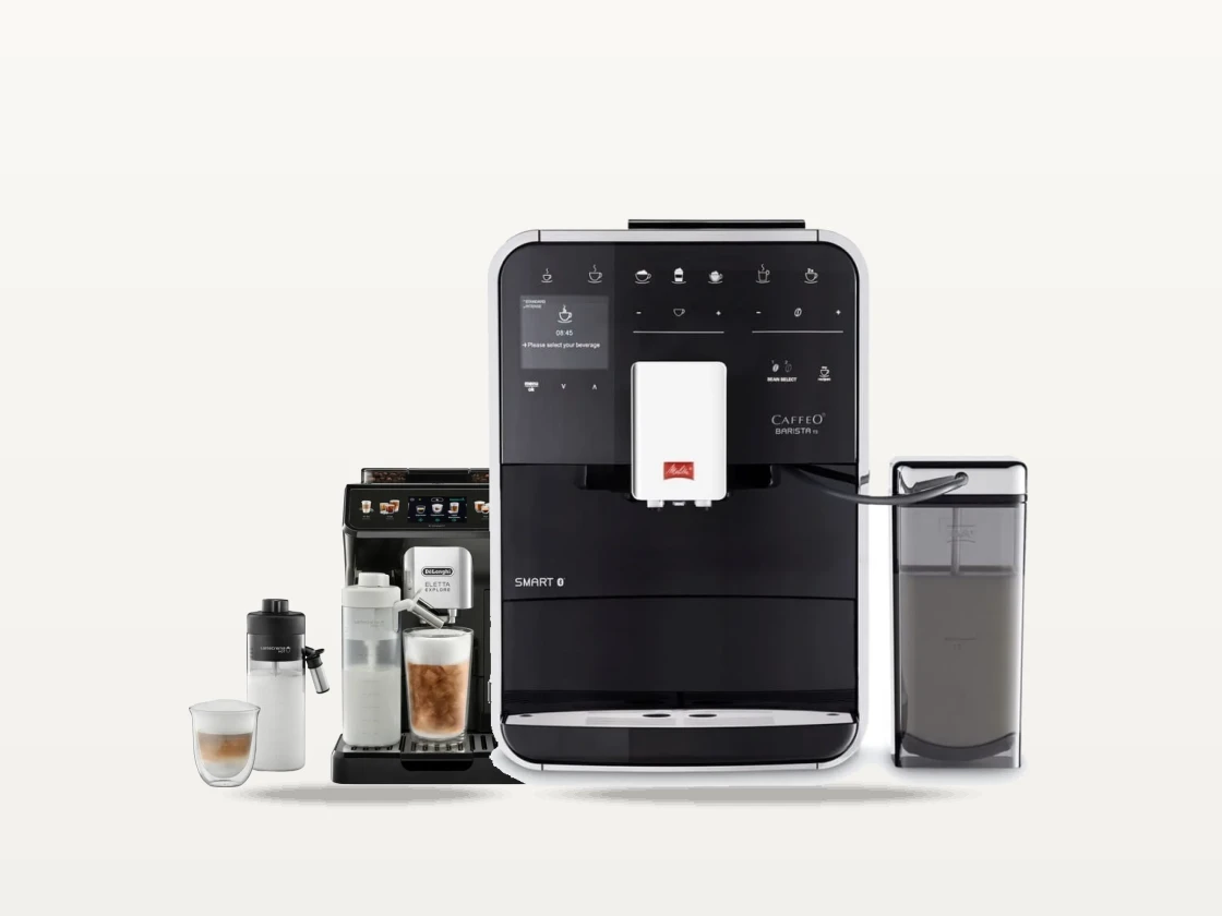 Melitta Barista TS Smart och De'Longhi Eletta Explore ECAM450.65.G, två av modellerna vi lyfter fram