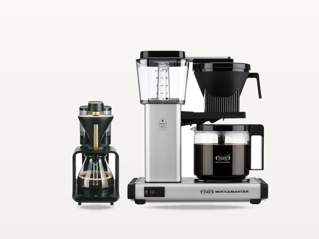 Moccamaster One Switch 53751 och Melitta Epour 22425, två av modellerna vi lyfter fram