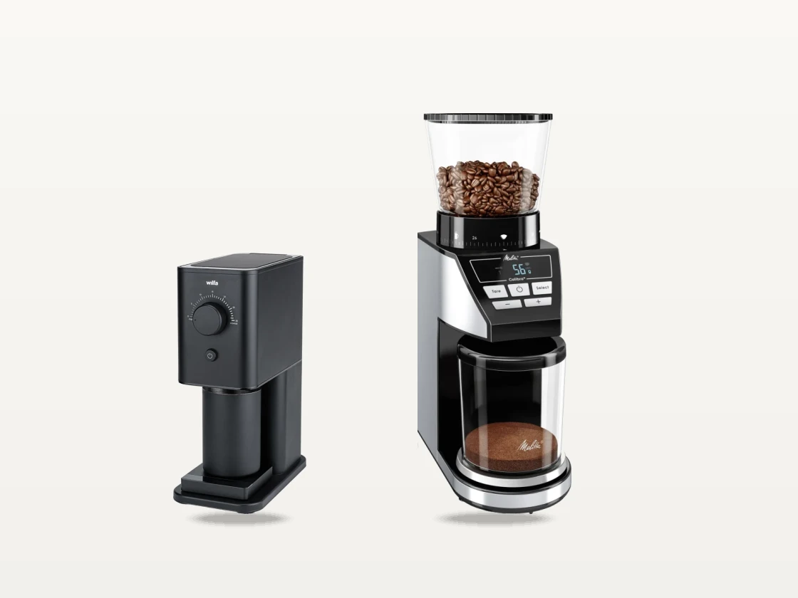 Melitta Calibra MEL22156 och Wilfa Zense CG3B-125, två av modellerna vi lyfter fram